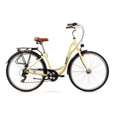 Mestský bicykel 28" Romet Sonata krémovo-čierny 6-prevodový hliníkový 17" 